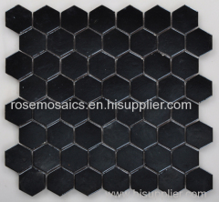 Hexagonal Shape Iridescent Glass Mosaic