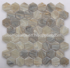 Hexagonal Shape Iridescent Glass Mosaic