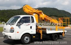 Donghae truck mounted Aerial working platform telescopic hydraulic boom crane lifting bucket