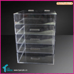 2016 New Products Table Organizer Clear Acrylic Storage Makeup Organizer with 5 Drawers