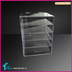 2016 New Products Table Organizer Clear Acrylic Storage Makeup Organizer with 5 Drawers