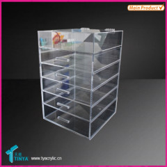 2016 New Products Table Organizer Clear Acrylic Storage Makeup Organizer with 5 Drawers