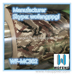 prepainted camouflage n design galvanized steel in coils