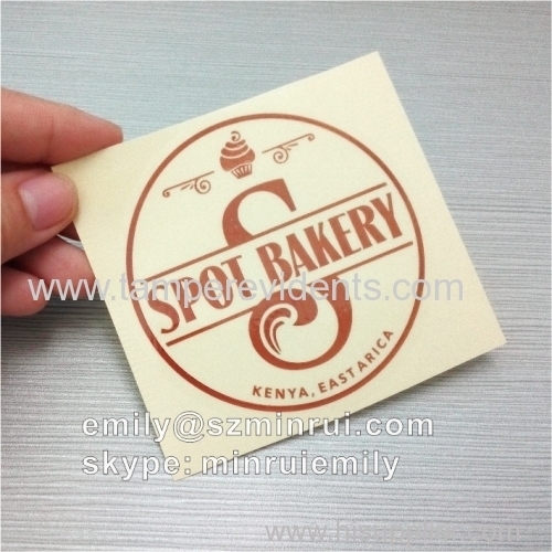 Brown Printed Round Bakery Bread Use Transparent Vinyl Seal Stickers