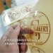 Brown Printed Round Bakery Bread Use Transparent Vinyl Seal Stickers