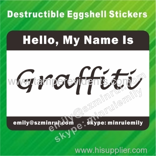 Destructible Vinyl Egg Shell Sticker for Graffiti Lover Street Art