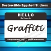Custom Facotry Price Black Printed Hello My Name Is Eggshell Stickers Printing