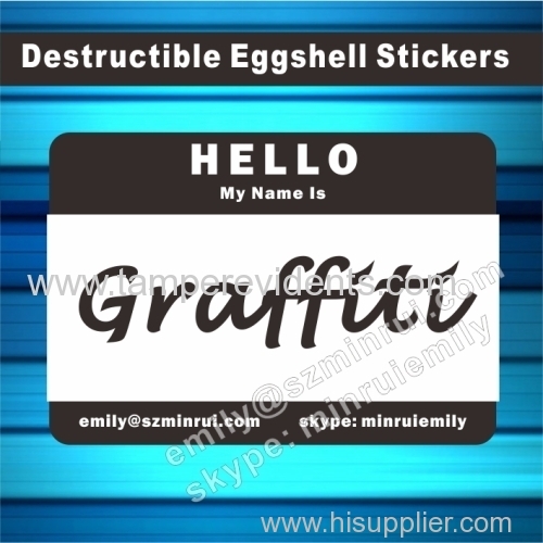 Self Destructive Eggshell Stickers Name Tags