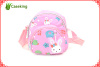 Soft polyester custom plush baby travel backpack / embroidered plush children school bag