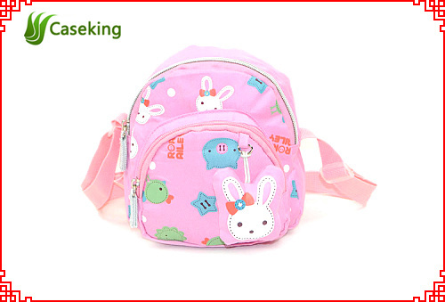 Soft polyester custom plush baby travel backpack / embroidered plush children school bag