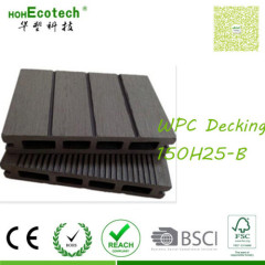 dark grey OEM wood color outdoor slotted wpc antiskidding wpc flooring