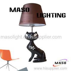 Decorative Resin Animal Table Lamp 3w LED E27 Bulb Black Color Cat lamp Stand