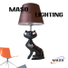 Decorative Resin Animal Table Lamp 3w LED E27 Bulb Black Color Cat lamp Stand