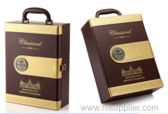 High grade Duble-side PU leather Red Wine Box