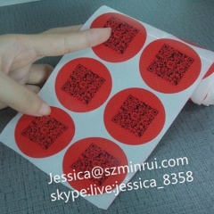 Wholesale Qr Code Label Paper Self Adhesive Unique Qr Code Print Sticker For CMYK Printing