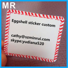 permanent adhesive blank eggshell sticker