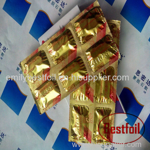 Golden strip foil pharmaceutical packaging