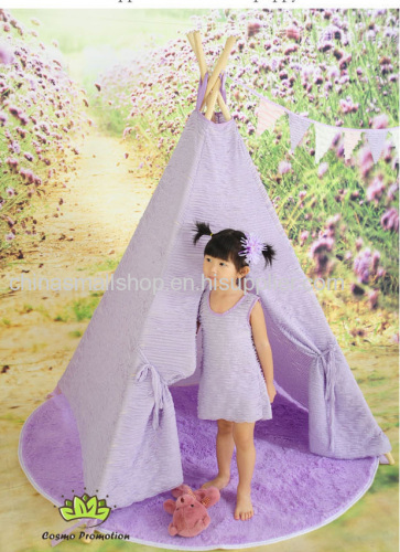 Kids girls Play Room Indian Wood Tent Indoor Outdoor Princess White Lace Teepee wigwarm