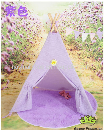 Kids girls Play Room Indian Wood Tent Indoor Outdoor Princess White Lace Teepee wigwarm