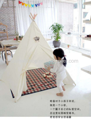 Baby Children kids Wood Tent Toys Play House Cotton Tent Princess style Game House Indian Teepee