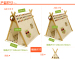 owl cotoon wood tent teepee play house