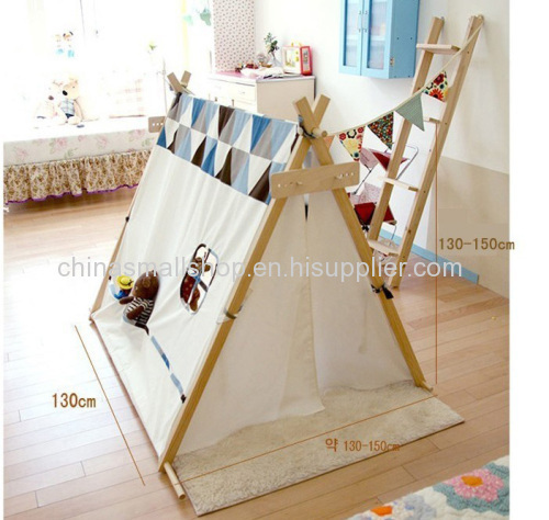 Blue grid and Orange grid tent teepee wigwam