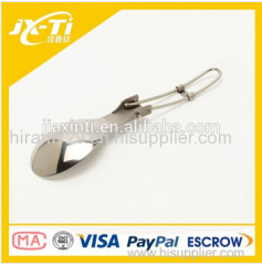 Outdoor folding titanium spoon / Highly durable camping tableware