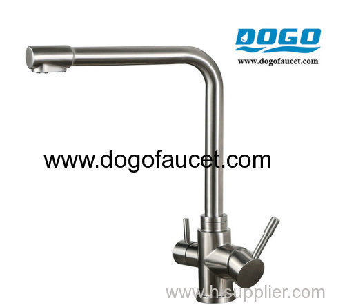 304 stainless steel faucet Two handle kitchen faucet