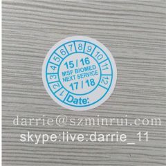 Free Customize circular warranty stickers 25 mm in diameter.with date and logo fragile destructible paper