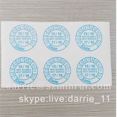 Free Customize circular warranty stickers 25 mm in diameter.with date and logo fragile destructible paper