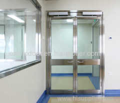 Automatic Glass Swing Door SS304 with tempered glass Double Open