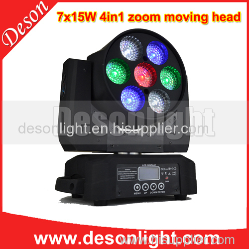 7X15W 4in1 led moving head beam+wash zoom light