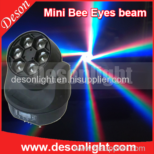 6pcs 15W RGBW 4IN1 mini Bee Eye led moving head beam light