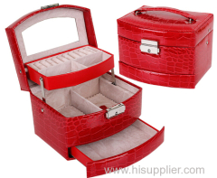 High grade Croco 3 layers of Collection Box for Jewelry or Cosmetic
