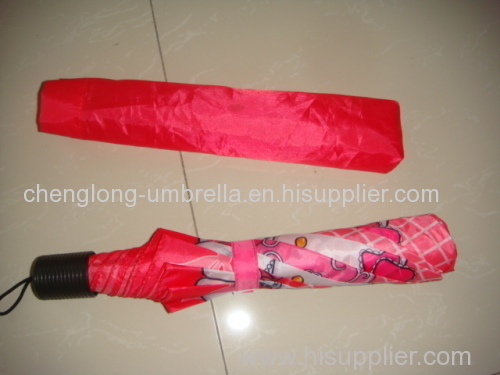 2 FOLD UMBRELLA WITH PLASTIC HANDLE