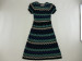 Women's Color Striped V Neck Dresses