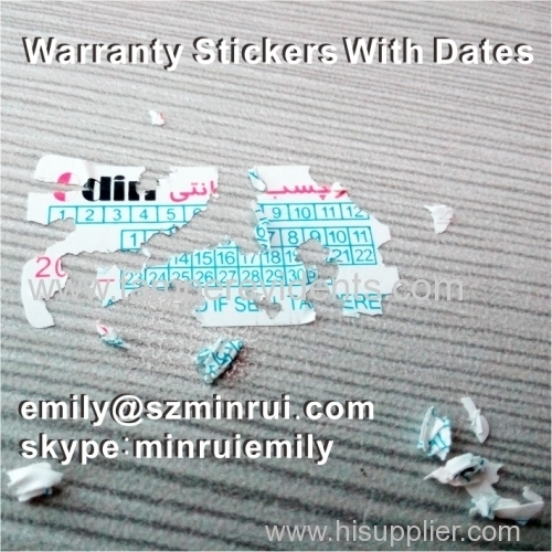 Custom Anti-Counterfeit Cell Phone Warranty Sticker Labels With Logo Printed