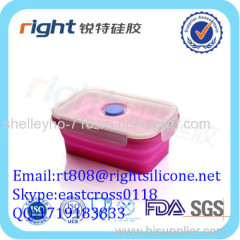 2015 FDA& LFGB four size Promotional Collapsible Silicone Lunch Box