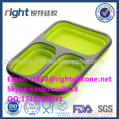 2015 FDA& LFGB four size Promotional Collapsible Silicone Lunch Box