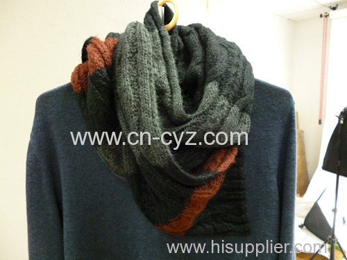 Men's Color Striped Cable Kitting Scarves