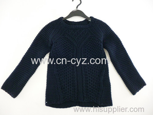 Women's Navy Blue Crew Neck Sweaters