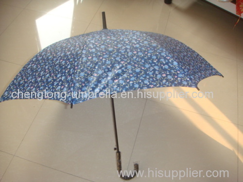 Rain umbrella with plastic handle