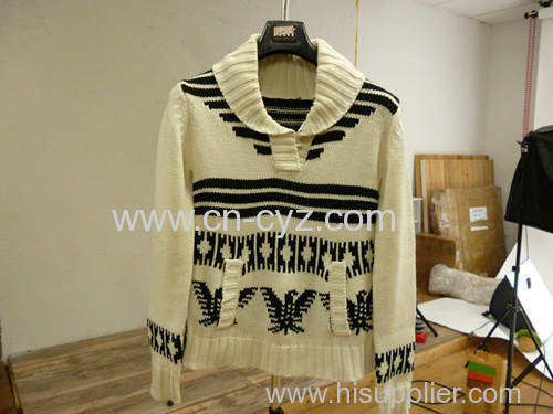 Women's Bicolor Jacquard Sweaters New Style Sweaters