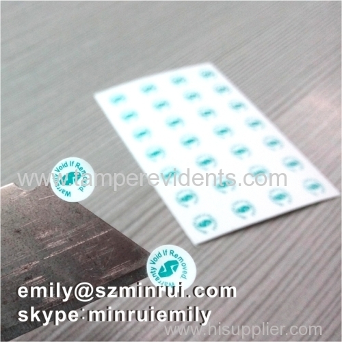 6mm Round Destructible Breakable Warranty VOID Stickers
