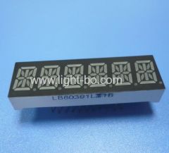 Custom super green 0.39inch 6 digit 14 segment led display for instrument panel