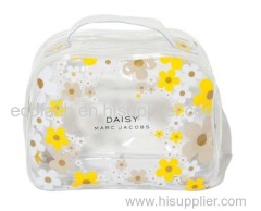PVC cosmetic bag with flowers printing