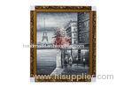 Hand Painted realistic beautiful french architecture canvas oil painting For Arts Gallery