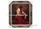 Beautiful lady dance wall painting sexy woman figure Spanish flamenco dancer oil painting