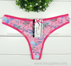 Butterfly printing cotton thong Underpants spandex g-string sexy lady panties soft women underwear t-back hot lingerie i