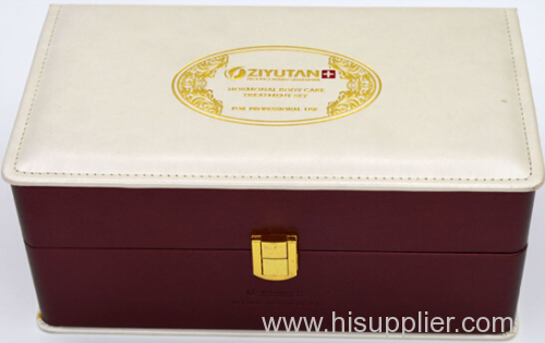 Top grade PU leather Gift Box for FaceCare